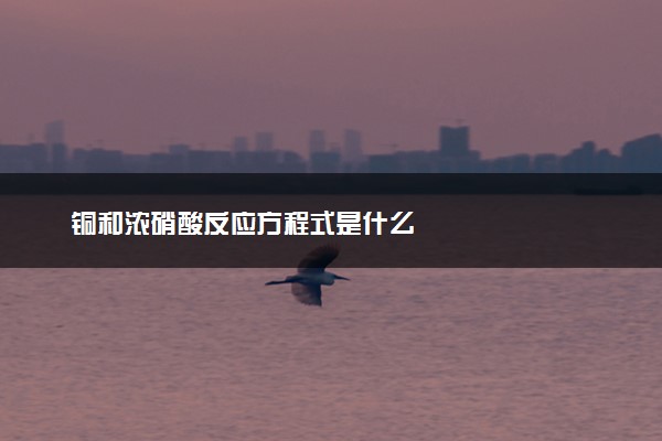 铜和浓硝酸反应方程式是什么
