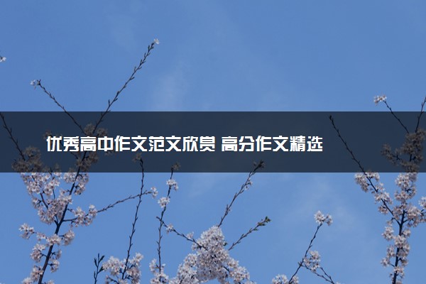 优秀高中作文范文欣赏 高分作文精选