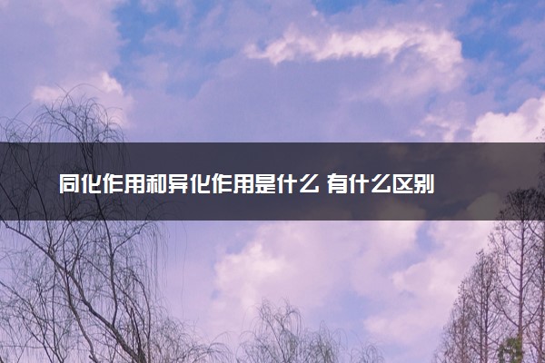同化作用和异化作用是什么 有什么区别