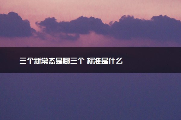 三个新常态是哪三个 标准是什么