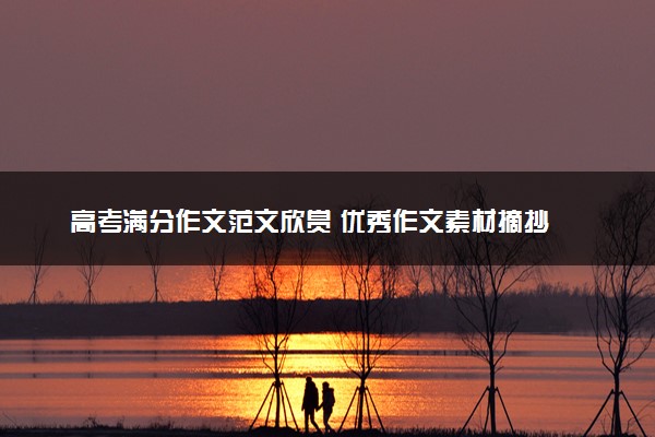 高考满分作文范文欣赏 优秀作文素材摘抄