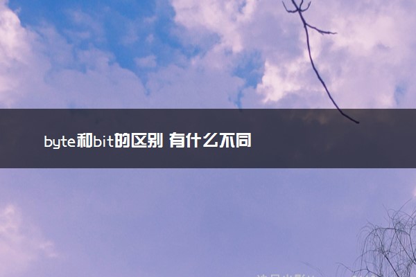 byte和bit的区别 有什么不同