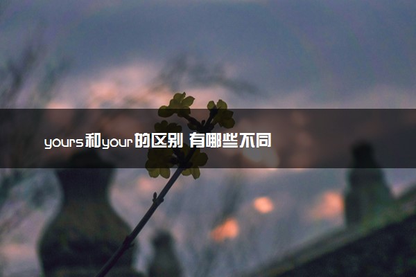 yours和your的区别 有哪些不同