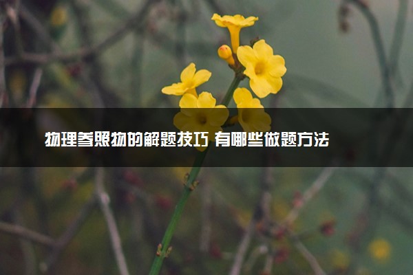 物理参照物的解题技巧 有哪些做题方法