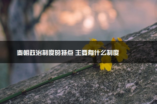 秦朝政治制度的特点 主要有什么制度