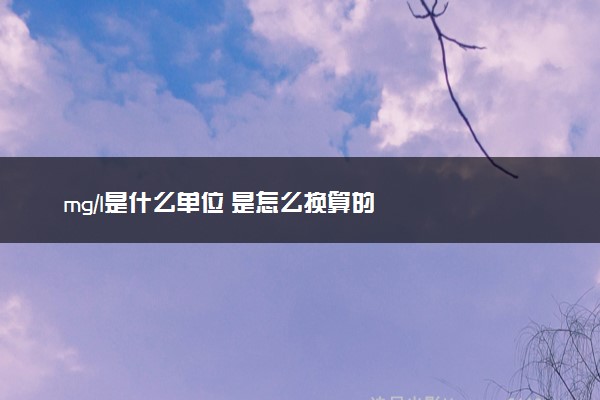 mg/l是什么单位 是怎么换算的