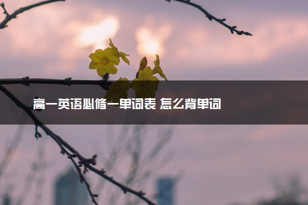 高一英语必修一单词表 怎么背单词