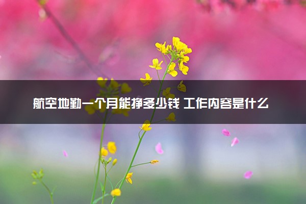 航空地勤一个月能挣多少钱 工作内容是什么