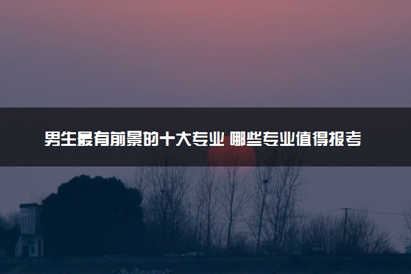 男生最有前景的十大专业 哪些专业值得报考