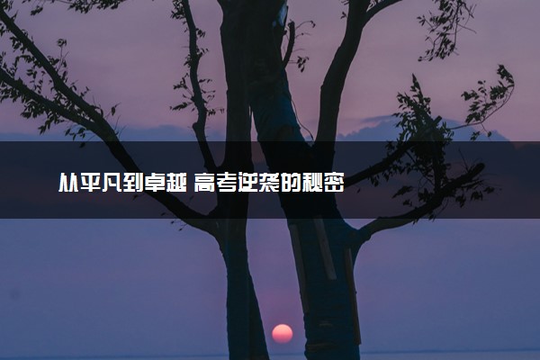 从平凡到卓越 高考逆袭的秘密