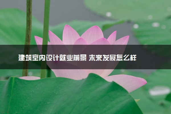 建筑室内设计就业前景 未来发展怎么样