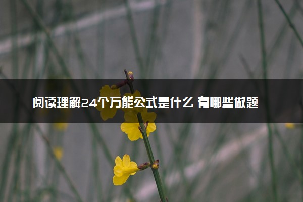 阅读理解24个万能公式是什么 有哪些做题技巧