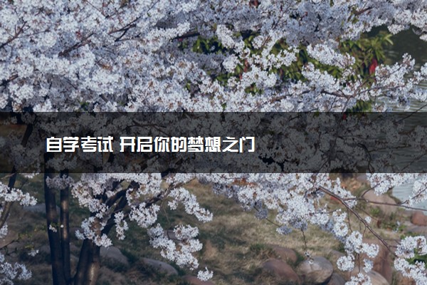 自学考试 开启你的梦想之门