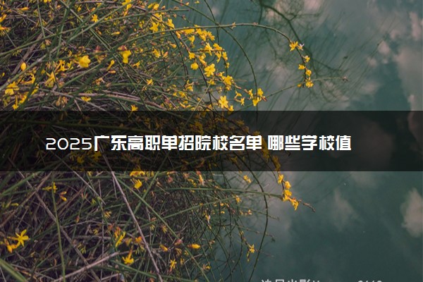 2025广东高职单招院校名单 哪些学校值得报考