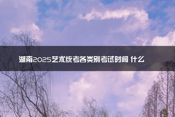 湖南2025艺术统考各类别考试时间 什么时候开考