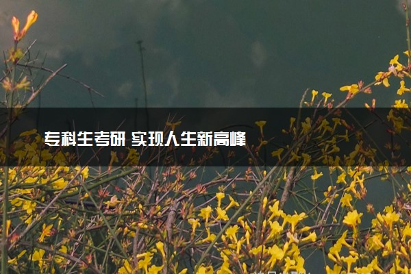 专科生考研 实现人生新高峰