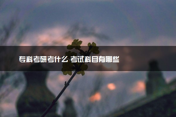 专科考研考什么 考试科目有哪些