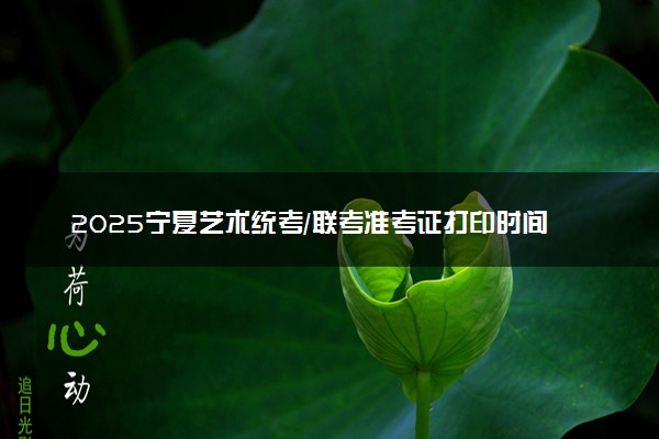 2025宁夏艺术统考/联考准考证打印时间及方法 在哪打印