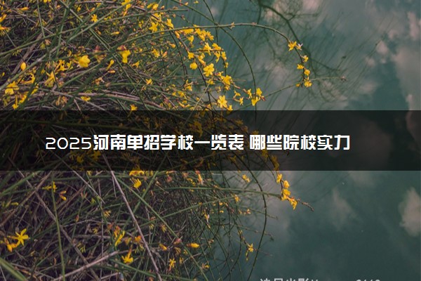2025河南单招学校一览表 哪些院校实力强
