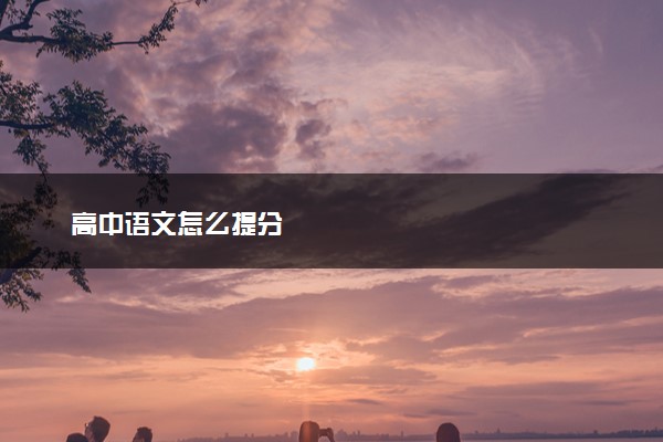 高中语文怎么提分
