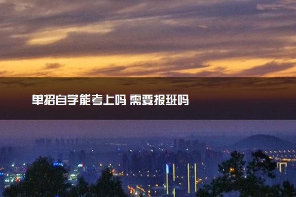 单招自学能考上吗 需要报班吗