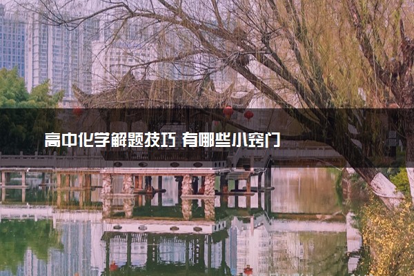 高中化学解题技巧 有哪些小窍门
