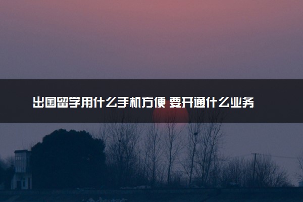 出国留学用什么手机方便 要开通什么业务