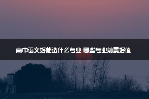高中语文好能选什么专业 哪些专业前景好值得读