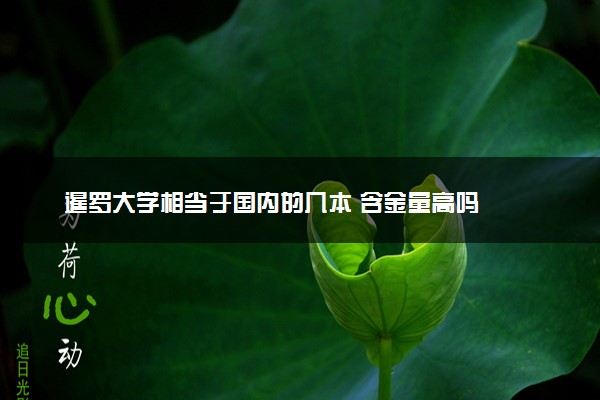 暹罗大学相当于国内的几本 含金量高吗