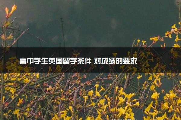 高中学生英国留学条件 对成绩的要求