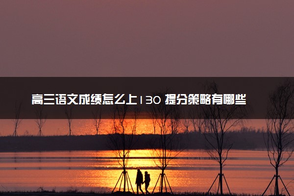 高三语文成绩怎么上130 提分策略有哪些