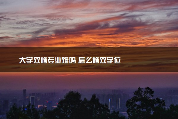大学双修专业难吗 怎么修双学位