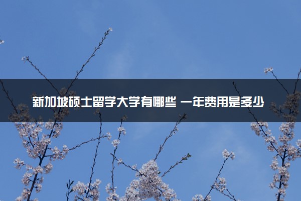 新加坡硕士留学大学有哪些 一年费用是多少