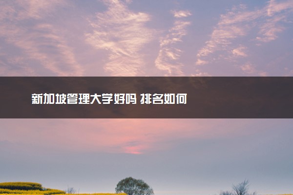 新加坡管理大学好吗 排名如何