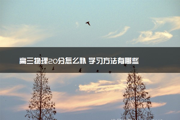 高三物理20分怎么补 学习方法有哪些