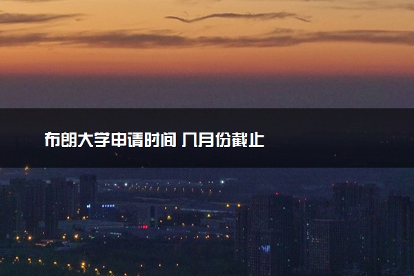 布朗大学申请时间 几月份截止