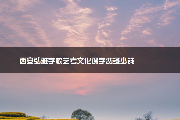 西安弘雅学校艺考文化课学费多少钱