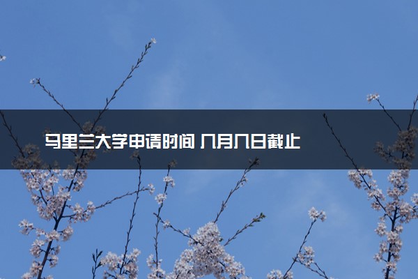 马里兰大学申请时间 几月几日截止