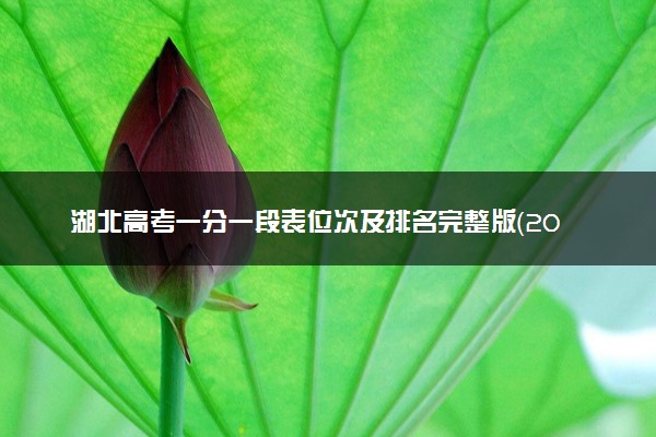 湖北高考一分一段表位次及排名完整版（2025年参考）