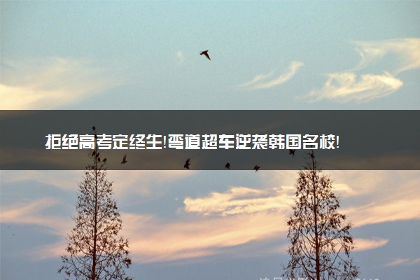 拒绝高考定终生！弯道超车逆袭韩国名校！