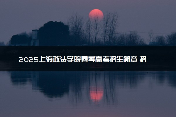 2025上海政法学院春季高考招生简章 招生专业及计划