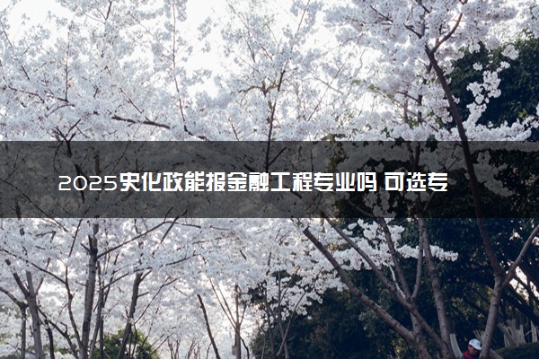 2025史化政能报金融工程专业吗 可选专业范围是什么