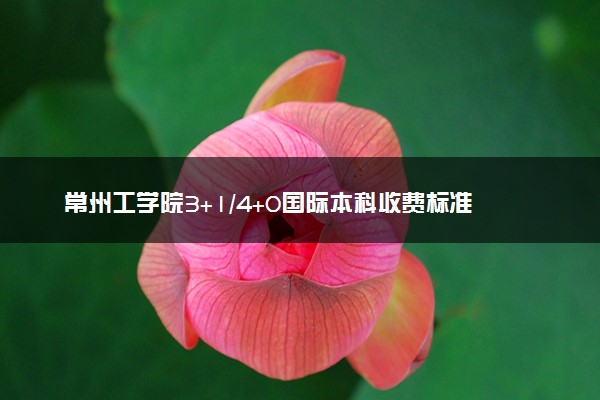常州工学院3+1/4+0国际本科收费标准 学费多少钱