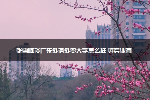 张雪峰谈广东外语外贸大学怎么样 好专业有哪些