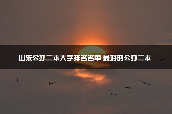 山东公办二本大学排名名单 最好的公办二本院校（2025年参考）