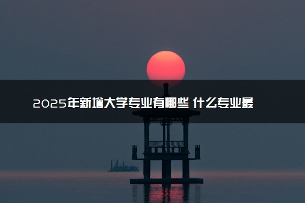 2025年新增大学专业有哪些 什么专业最吃香