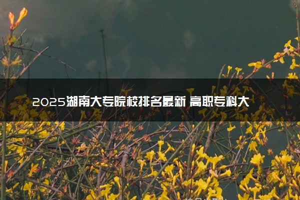2025湖南大专院校排名最新 高职专科大学排行榜【校友会】