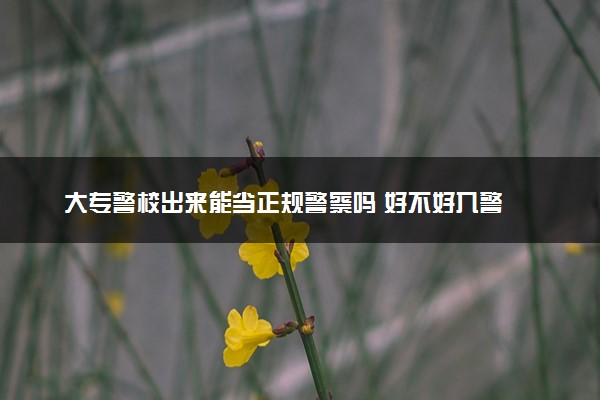 大专警校出来能当正规警察吗 好不好入警