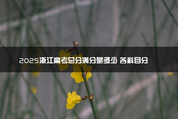 2025浙江高考总分满分是多少 各科目分值怎么分布