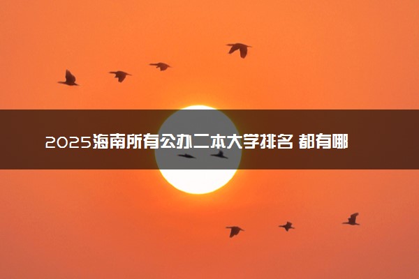 2025海南所有公办二本大学排名 都有哪些二本院校